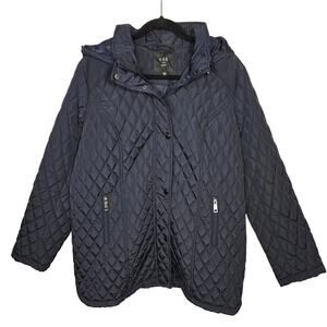 S.E.B. by Sebby Quilted Navy Jacket, Women, Size XL
